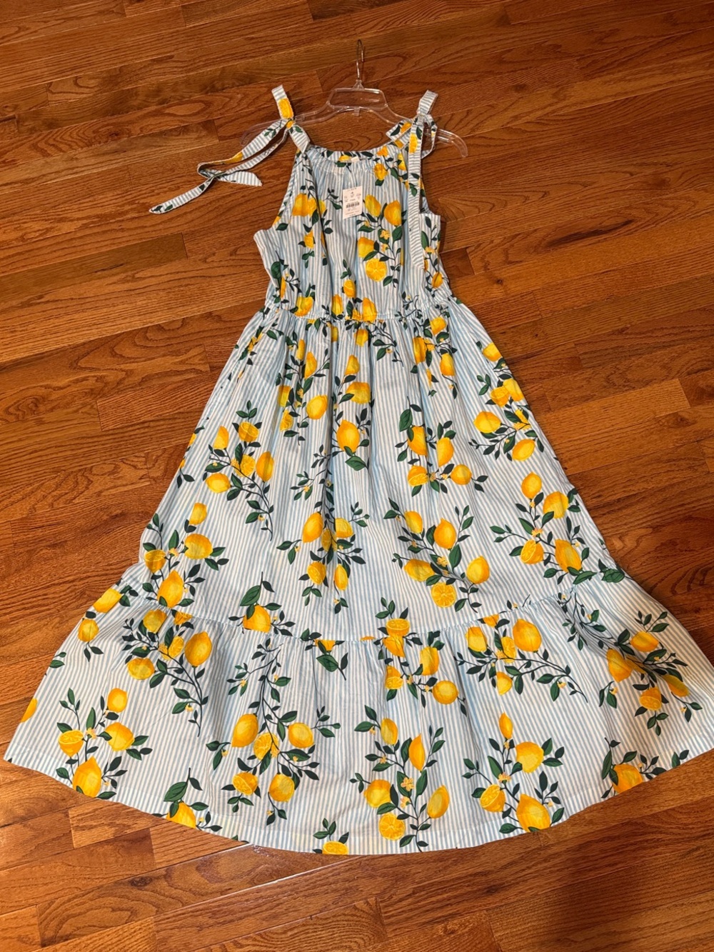 J. Crew Factory Blue & Yellow Lemon-Print Maxi Dress - Picture 5 of 5